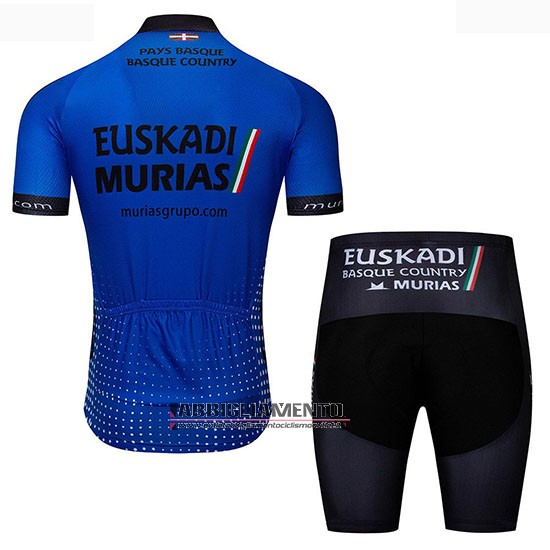 Abbigliamento Euskadi Murias 2019 Manica Corta e Pantaloncino Con Bretelle Blu - Clicca l'immagine per chiudere